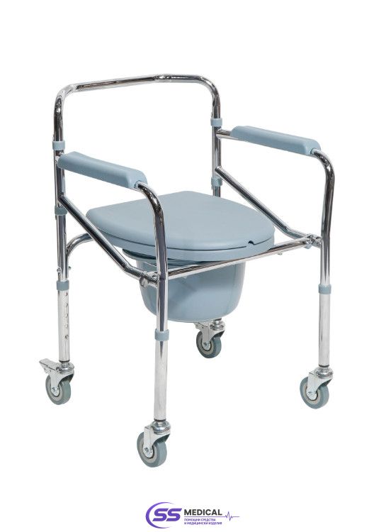 Сгъваем комбиниран тоалетен стол 616 с колела - SS Medical
