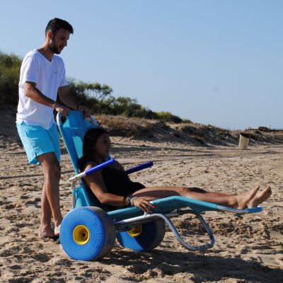 Плажен шезлонг с колела Oceanic Sun Beach – мобилен и удобен достъп до морето