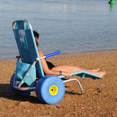 Плажен шезлонг с колела Oceanic Sun Beach – мобилен и удобен достъп до морето